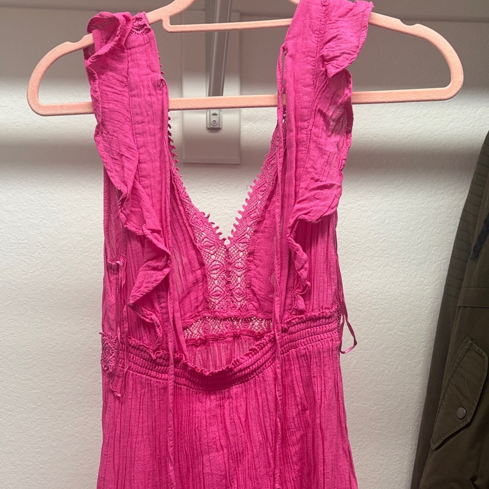 Pink Ruffled Mini Dress - Picture 4 of 4